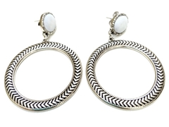 Brinco Argola Boho com Pedra - Madrepérola - comprar online