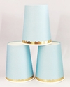 Vasos Polipapel Celestes con Borde Dorado x 10 un