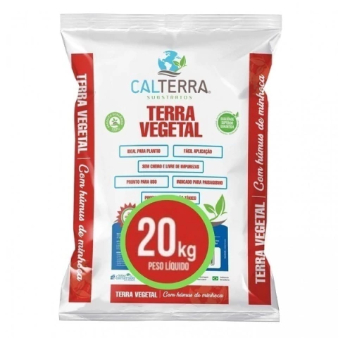 Substrato Terra Vegetal Adubada Com Humus De Minhoca 20kg