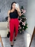 Calça feminina alfaiataria vermelha na internet