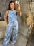 CALÇA LASTEX AZUL/BRANCO - comprar online