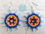 Aretes Para Mujer En Mostacilla Checa Flor Huichol Picos Azul - comprar online