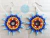 Aretes Para Mujer En Mostacilla Checa Flor Huichol Picos Azul - comprar online