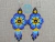 Aretes Para Mujer En Mostacilla Checa Flor Huichol Boho Azul Flecos en internet
