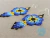 Aretes Para Mujer En Mostacilla Checa Flor Huichol Boho Azul Flecos - comprar online