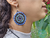 Conjunto Collar Y Aretes Para Mujer Mandala Azul en Mostacilla Checa