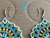 Conjunto Collar Y Aretes Para Mujer Mandala Con Flecos Blanco y Azul Claro en Mostacilla Checa en internet