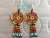 Aretes Para Mujer En Mostacilla Checa Flor Huichol Boho Amarillo y Rojo Flecos
