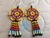 Aretes Para Mujer En Mostacilla Checa Flor Huichol Boho Amarillo y Rojo Flecos en internet