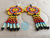Aretes Para Mujer En Mostacilla Checa Flor Huichol Boho Amarillo y Rojo Flecos - Tiendas AmmA