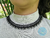 Gargantilla Para Mujer en Mostacilla Checa Negra Punto Perlado