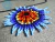 Imagen de Conjunto Collar y Aretes en Mostacilla Checa Para Mujer Estilo Huichol Flor De Fuego Picos