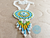 Conjunto Collar Y Aretes Para Mujer Mandala Con Flecos Blanco y Azul Claro en Mostacilla Checa