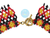 Collar Para Mujer en Mostacilla Checa Estilo Okama Embera Rojo y Negro Con Gargantilla De Flores Amarillas en internet
