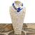 Collar Para Mujer Estilo Pañuelo En Mostacilla Checa Blanco Mariposas Azules - Tiendas AmmA