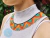 Collar Para Mujer en Mostacilla Checa Estilo Okama Embera Triangulos Multicolor Punta Dorada - comprar online