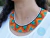 Collar Para Mujer en Mostacilla Checa Estilo Okama Embera Triangulos Multicolor Punta Dorada - Tiendas AmmA