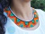 Collar Para Mujer en Mostacilla Checa Estilo Okama Embera Triangulos Multicolor Punta Dorada - tienda online