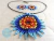 Conjunto Collar y Aretes en Mostacilla Checa Para Mujer Estilo Huichol Flor De Fuego Picos - Tiendas AmmA