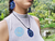Conjunto Collar Y Aretes Para Mujer Mandala Azul en Mostacilla Checa en internet