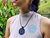 Conjunto Collar Y Aretes Para Mujer Mandala Azul en Mostacilla Checa - Tiendas AmmA