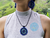 Conjunto Collar Y Aretes Para Mujer Mandala Azul en Mostacilla Checa - comprar online