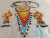 Imagen de Conjunto Collar Y Aretes Para Mujer Mandala Estrella Amarilla Con Flecos en Mostacilla Checa
