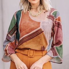 BLUSA 3/4 ABSTRATA