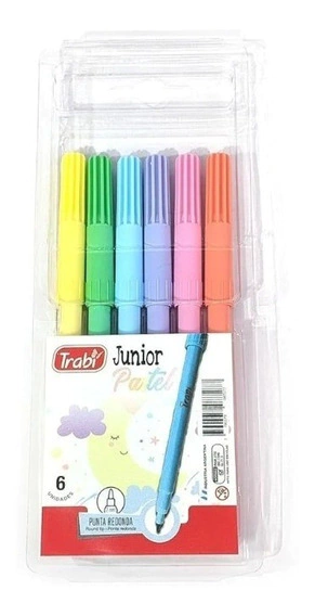 Marcadores fibras Trabi x6 Pastel