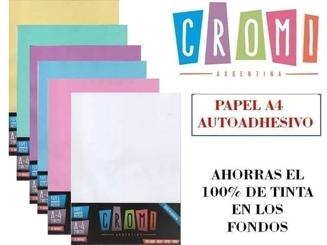 Papel autoadhesivo premium Cromi A4 x 10