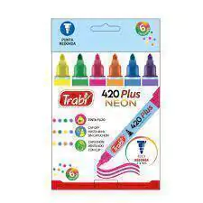Marcadores Fluo x6 al agua Trabi 420