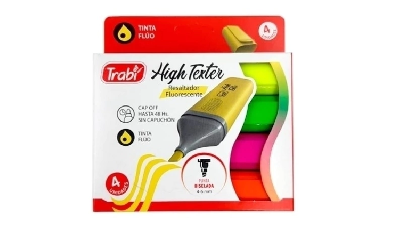 Resaltador ancho trabi fluo x 4