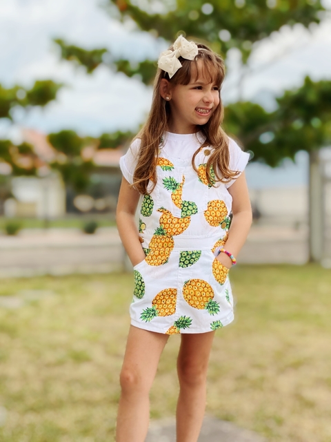 jardineira short saia