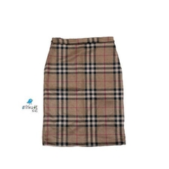 Saia Rafaela| Lápis - Xadrez Bege | Suede | Adulto - comprar online