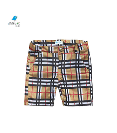 Conjunto irmãos xadrez /inspiracao Burberry - Vestido e Bermuda (duas peças) - Atithude Kids