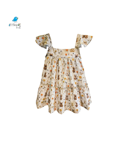 Conjunto irmãos ursinho floral - Camisa e Vestido - Atithude Kids