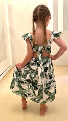 Vestido Duda Midi | folhas verdes - comprar online