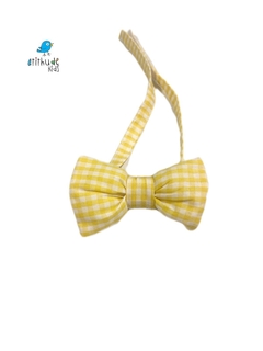 Gravata Borboleta - xadrez amarelo