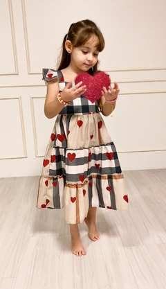Conjunto Tal mãe, Tal filha | Antonia (Duas peças)Camisa e Vestido | Xadrez com coração - comprar online