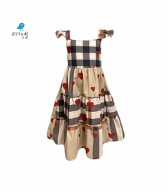 Vestido Rafa Midi | xadrez com corações