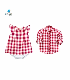 Vestido Carol - xadrez vermelho com branco c/ calcinha ( 2 pçs) na internet