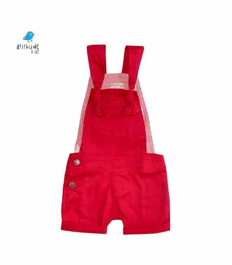 MACACÃO VERMELHO - SARJA | CURTO