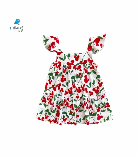 Vestido Minnie Cereja babados | infantil