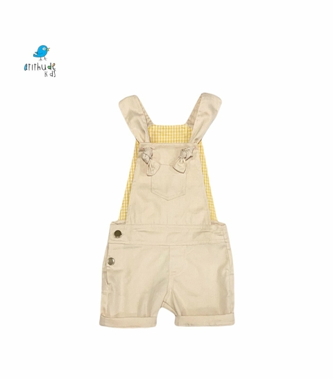 MACACÃO AMARELO BEBÊ - SARJA | CURTO