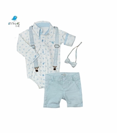 Conjunto Andrei | Bermuda/Camisa/ gravata e suspensório- (4 peças) - comprar online