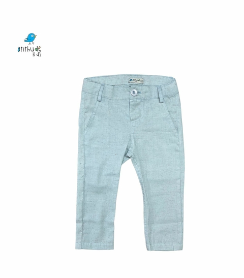 Calça de linho azul Bebê