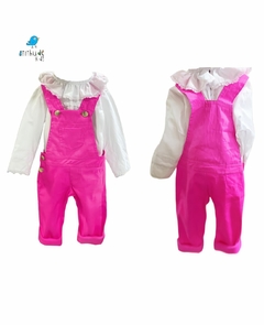 Jardineira Calça Pink - Sarja - comprar online