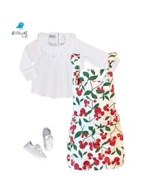 Jardineira Saia cereja Mickey - Sarja - comprar online