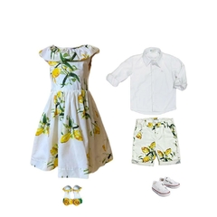 Vestido Lina - Limões sicilianos aquarela - Atithude Kids