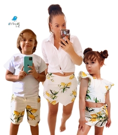 SHORT SAIA LIMÃO SICILIANO AQUARELADO - Atithude Kids